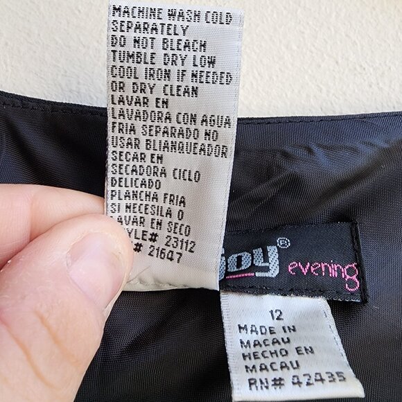 Dawn Joy Evening Black V-Neck Midi Dress Size 12 - Picture 10 of 14